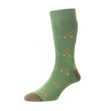 HJ Cotton Rich Pheasant & Grouse Sock Moss 6-11