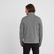 Tog24 Pearson Knitlook Zip Neck Fleece Dark Grey