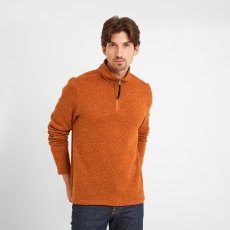 Tog24 Pearson Knitlook Zip Neck Fleece Dark Orange