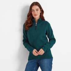 Tog24 Pearson Knitlook Zip Neck Fleece Deep Teal