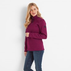 Tog24 Pearson Knitlook Zip Neck Fleece Purple Berry