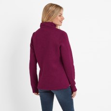 Tog24 Pearson Knitlook Zip Neck Fleece Purple Berry