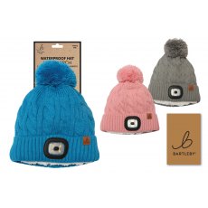 Bartleby Waterproof Light Sherpa Lined Bobble Hat Assorted