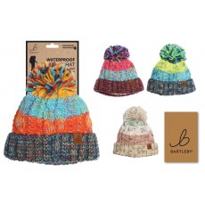 Bartleby Waterproof Sherpa Lined Youth Bobble Hat Assorted