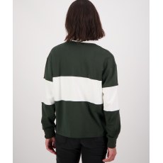 Swanndri Rutherford Long Sleeved Rugby Shirt Hunter Green/White