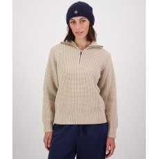 Swanndri Riverside Zip Neck Rib Jumper Sandshell