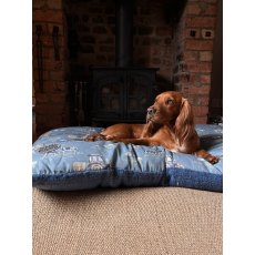 Snug & Cosy Farmyard Dog Lounger Blue