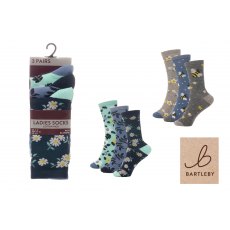 Bartleby Cotton Rich Floral Sock 3 Pack Assorted