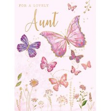 Butterflies Lovely Aunt Birthday Card