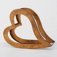 Boltze Iron Rust Heart Shelf 57 x 27cm