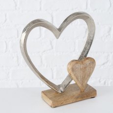 Boltze Decorative Mango Wood Heart Stand 22cm