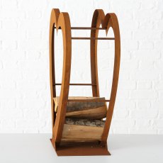 Boltze Tobias Iron Rust Firewood Rack 71 x 28cm