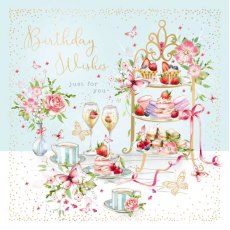 Beaux Chic Afternoon Tea Birthday Wishes Card