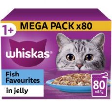 Whiskas 1+ Cat Fish Favourites In Jelly 85g 80 Pack