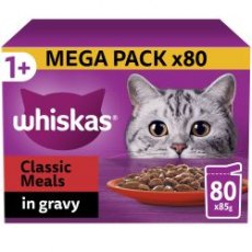 Whiskas 1+ Cat Classic Meals In Gravy 85g 80 Pack