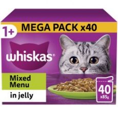 Whiskas 1+ Cat Mixed Menu In Jelly 85g 40 Pack