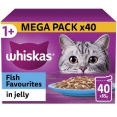 Whiskas 1+ Cat Fish Favourites In Jelly 85g 40 Pack