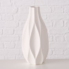 Boltze Avantika Geometric Vase 30cm White