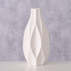 Boltze Avantika Geometric Vase 30cm White