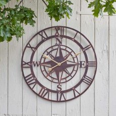 Smart Garden Compass Clock Bronze