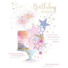 Contemporary Cake Birthday Wishes Card