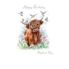 Paw Highland Hugs Happy Birthday Card