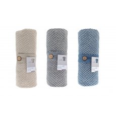 Recycled Throw With Button Assorted