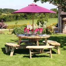 Zest Rose Round Picnic Table