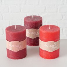 Boltze Pillar Candle Red Assorted