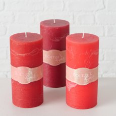 Boltze Pillar Candle Red Assorted