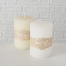 Boltze Pillar Candle White Assorted