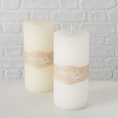 Boltze Pillar Candle White Assorted