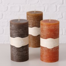 Boltze Pillar Candle Brown Assorted