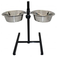 Adjustable Double Diner Dog Bowl