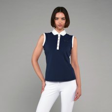 Toggi Haymarket Sleeveless Polo Shirt Navy/White