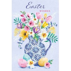 Easter Wishes Vase Of Flowers Card