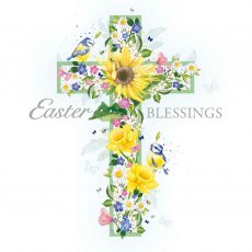 Easter Blessings Floral Cross Card