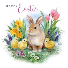 Happy Easter Bunny & Chicks Card