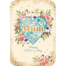 Happy Mother's Day Mum Heart Floral Card