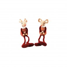 Ascalon Sitting Mouse Gingham Red 15cm Assorted