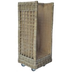 Lows Of Dundee Open Weave Log Basket With Wheels & Liner Lows Of Dundee Open Weave Log Basket With Wheels & Liner