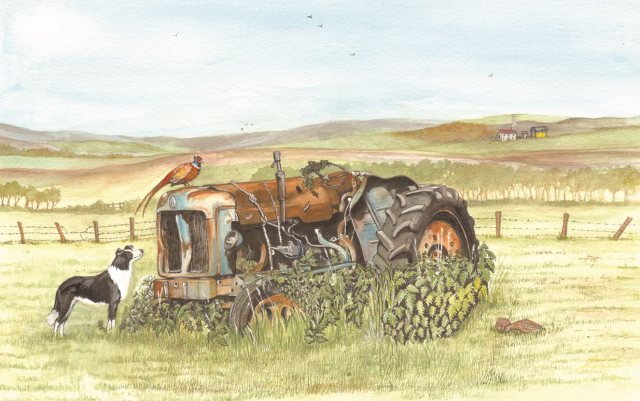 Rusty Tractor Greetings Card