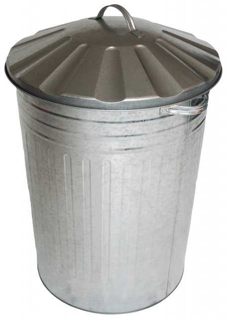 Large galvanised steel clearance dustbin