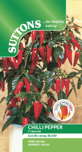 SUTTONS Suttons Chilli Pepper Apache F1 Seeds