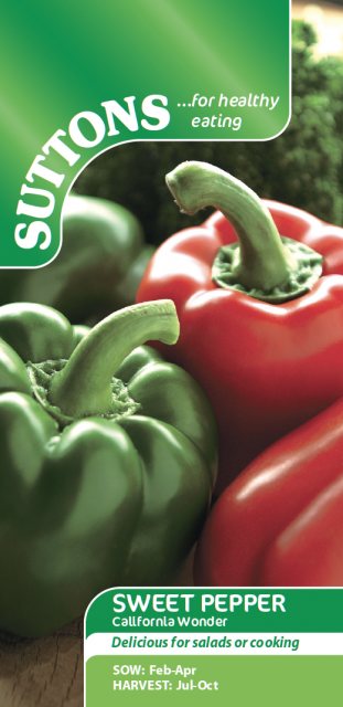 SUTTONS Sweet Pepper California Wonder Seeds