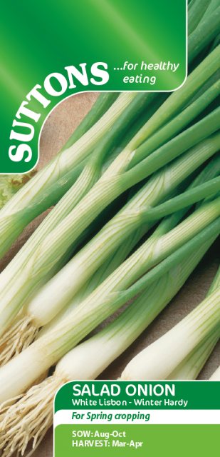 SUTTONS Salad Onion White Lisbon Winter Hardy Seeds