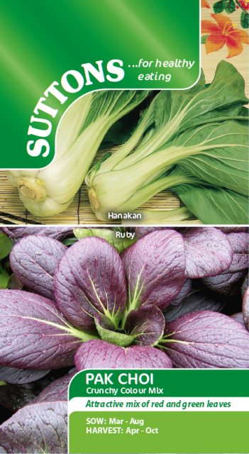 SUTTONS Suttons Pak Choi Crunchy Colour Mix Seeds