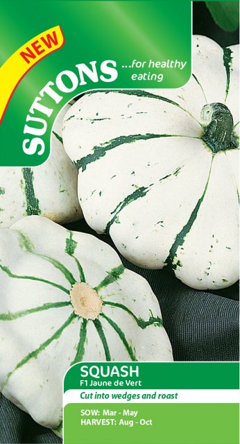 SUTTONS Squash F1 Jaune De Vert Seeds