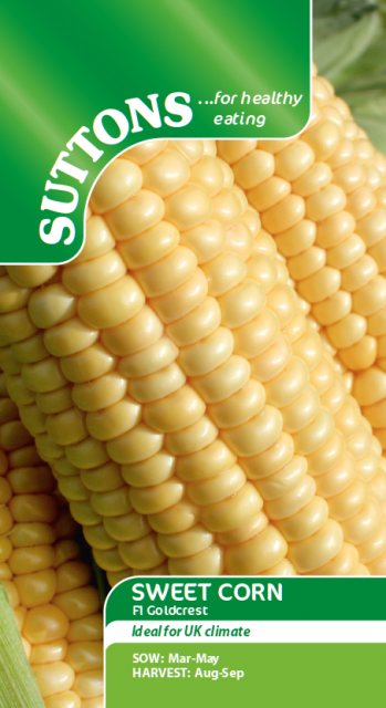 SUTTONS Sweet Corn Seeds Goldcrest F1 Seeds