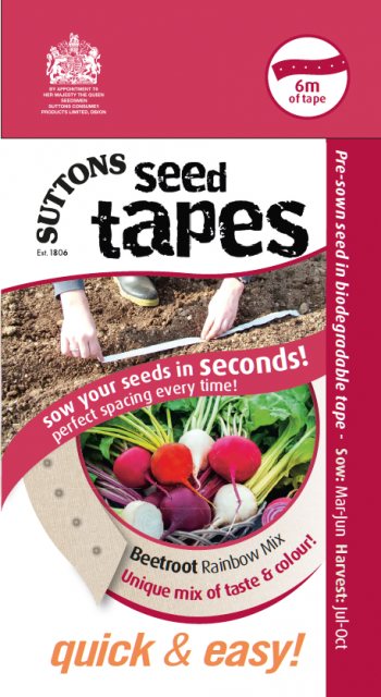 SUTTONS Suttons Seed Tape Beetroot Rainbow Mix Seeds